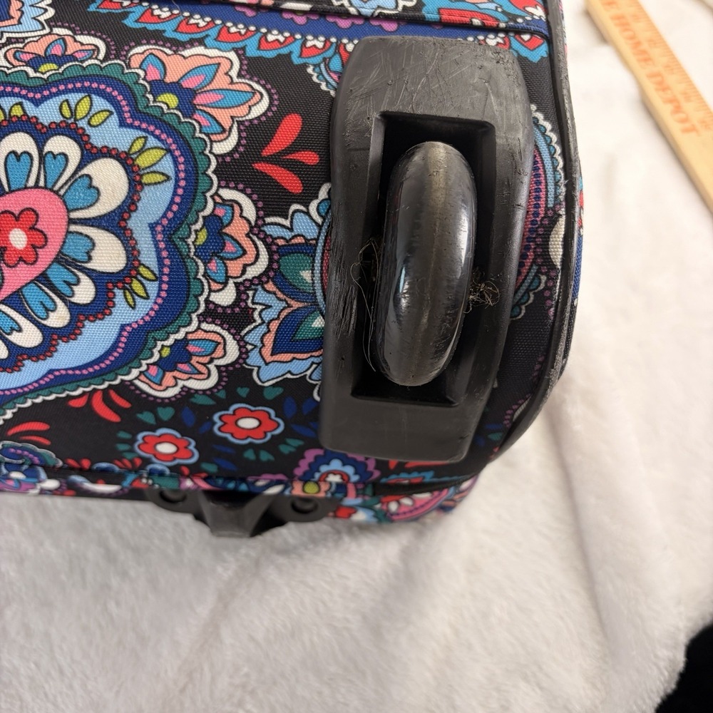 Vera Bradley Softside Underseat Rolling Work Bag Haymarket Paisley Briefcase GUC - Picture 13 of 15